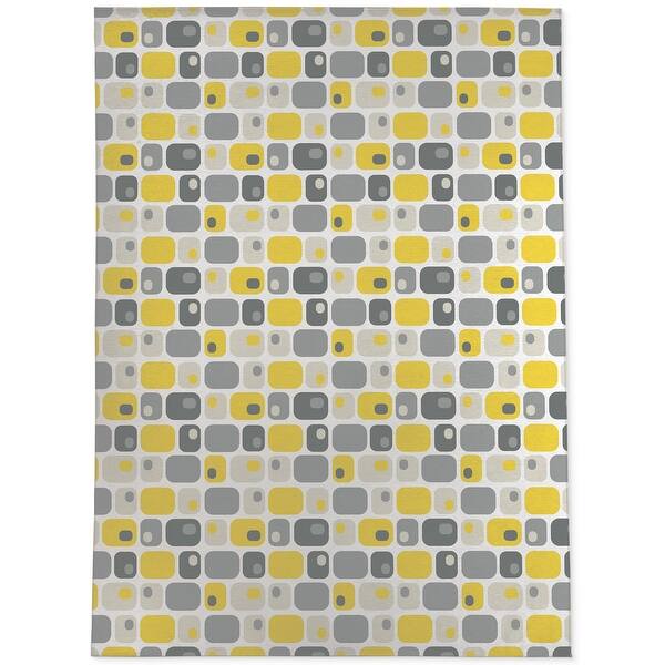 ROUNDED RECTANGLES YELLOW Outdoor Rug By Becky Bailey Bed Bath