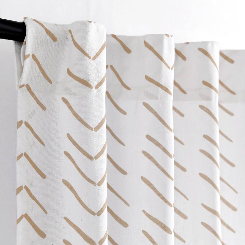 Lush Decor Hygge Modern Arrow Linen Look Window Curtain Panels Set