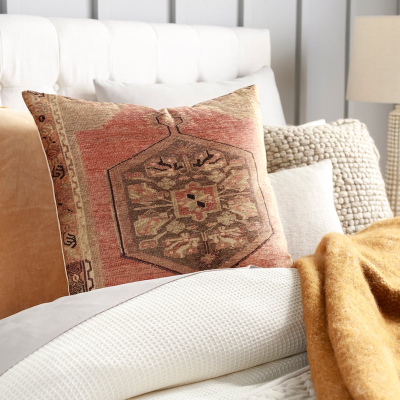 Zorya Traditional Medallion Throw Pillow - 18"H x 18"W - Polyester