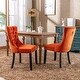 preview thumbnail 12 of 55, Set of 2 Modern Glam Velvet Dining Chairs - Armless TuftedAccent Side Chairs with Nailhead Trim & Ring Handle