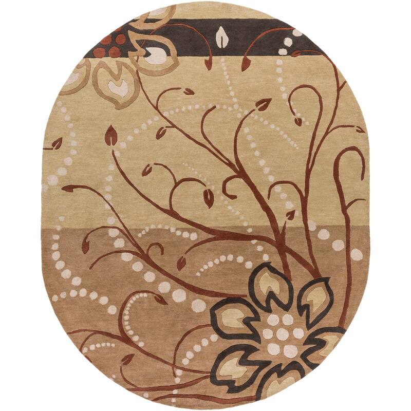 Handmade Windy Transitional Floral Wool Area Rug