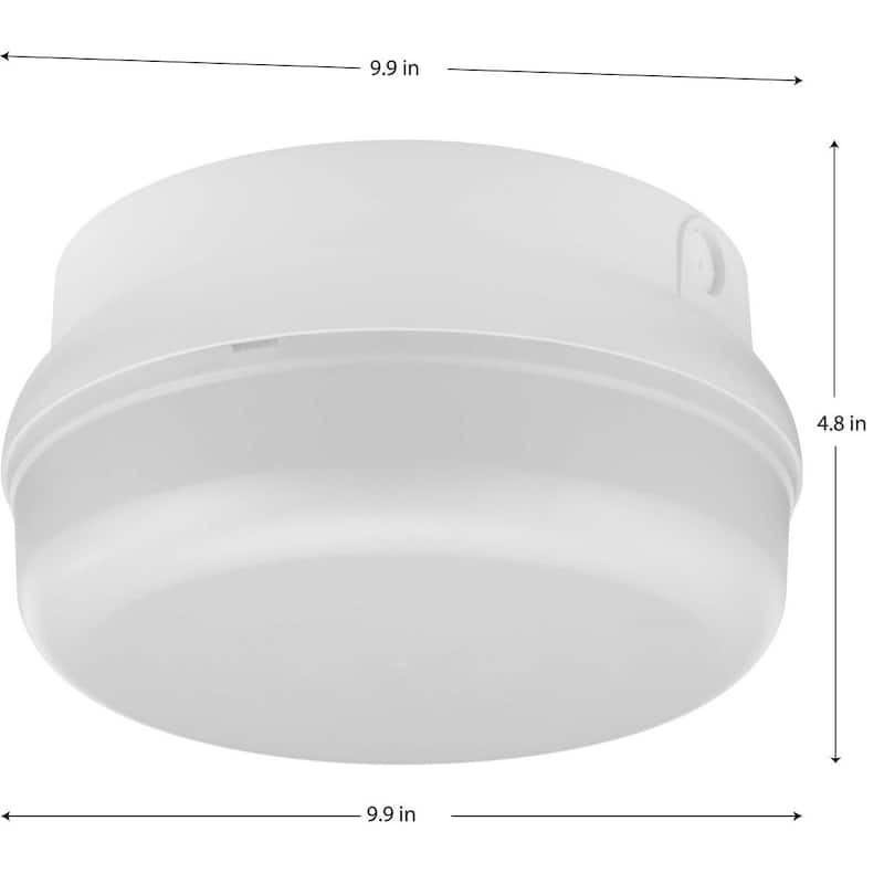 Hard Nox Collection White 9" Round Flush Mount Light - 9.9 in x 9.9 in x 4.8 in