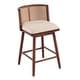 preview thumbnail 25 of 29, Christopher Knight Home - Talia Scandinavian Upholstered Wooden Counter Stool Set - Bar Chairs with Rattan Backrest