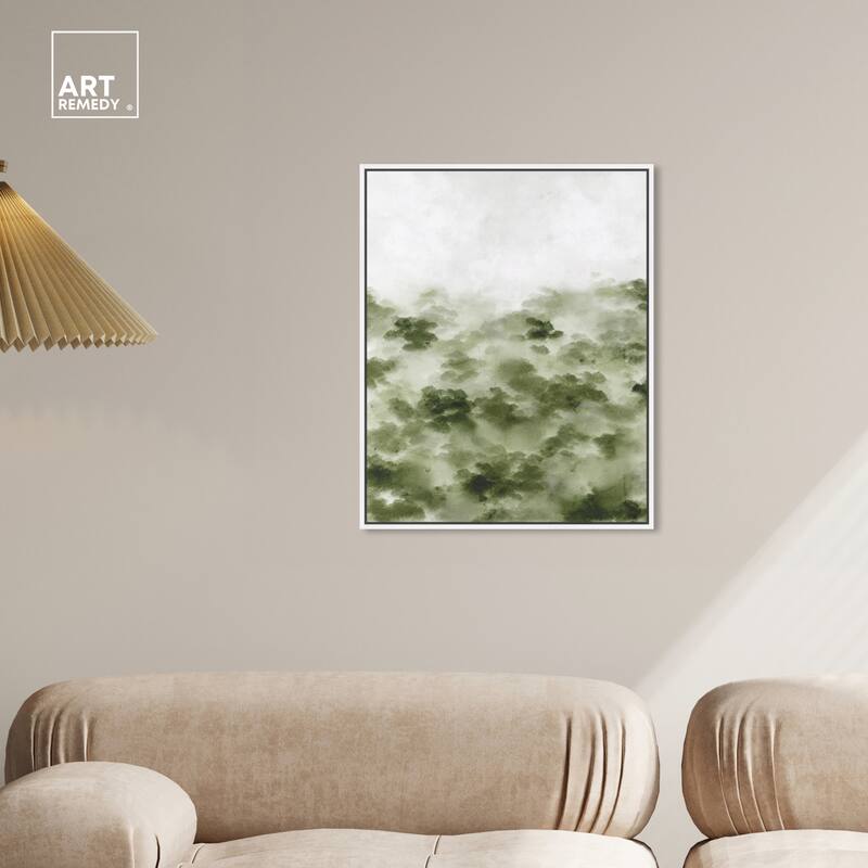 Art Remedy Foggy Rainforest Framed Watercolor Boho Abstracts