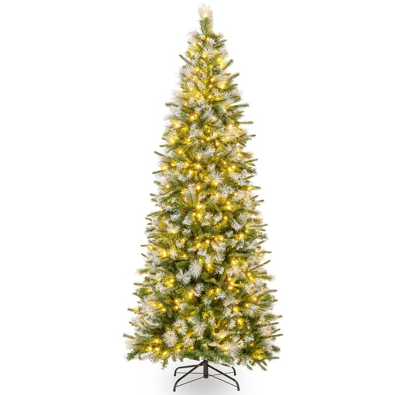 Gymax 7.5/6 FT Artificial Christmas Tree Pre-Lit Hinged Xmas Tree w/
