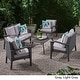 preview thumbnail 3 of 14, Honolulu Outdoor 5-piece Wicker Chat Set with Cushions by Christopher Knight Home Gray+Light Gray
