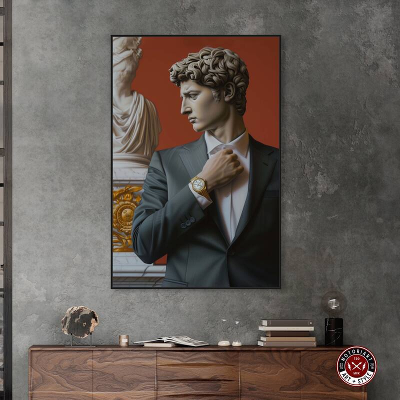 Notoriart Sculpture With Style Framed Men Style 1 Piece Canvas Wall Art