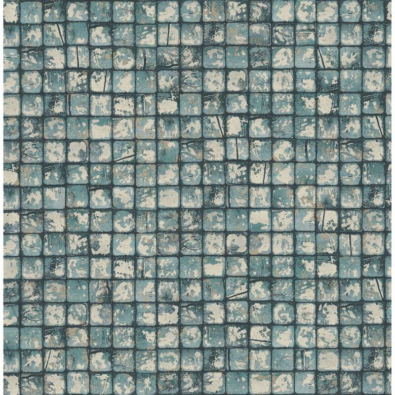 Advantage Kingsley Blue Tiled Wallpaper