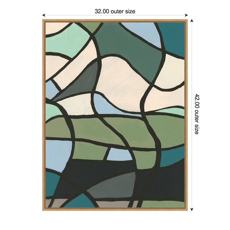 Amanti Art Multicolor Stained Glass II by Regina Moore Framed Canvas Wall Art Print - Sylvie Maple - 32x42