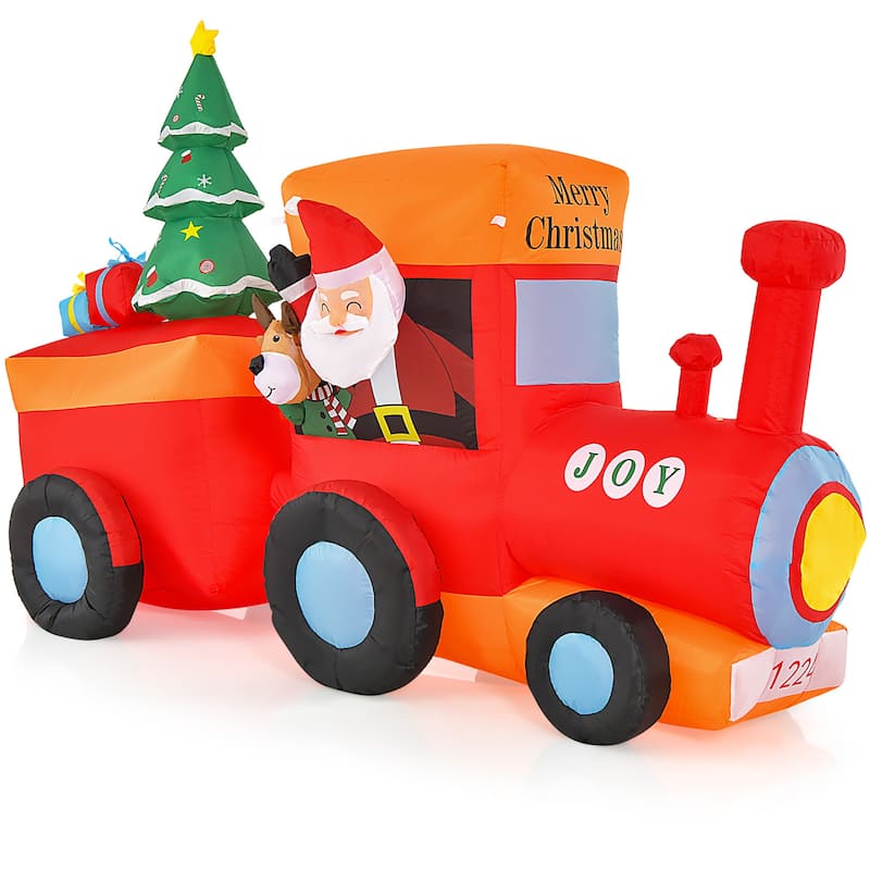 Gymax 8.6 FT Long Christmas Inflatable Train Inflatable Yard - See Details
