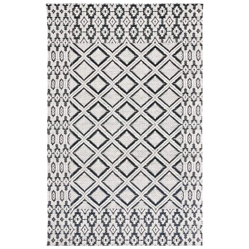 SAFAVIEH Handmade Vermont Tera Boho Wool Rug - 5' x 8' - Ivory/Black