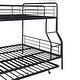 preview thumbnail 11 of 26, Full XL Over Queen Metal Bunk Bed w/ Twin Size Trundle, Dorm Convertible Heavy-Duty Iron Bed Frame w/ Ladder & Safety Guardrails