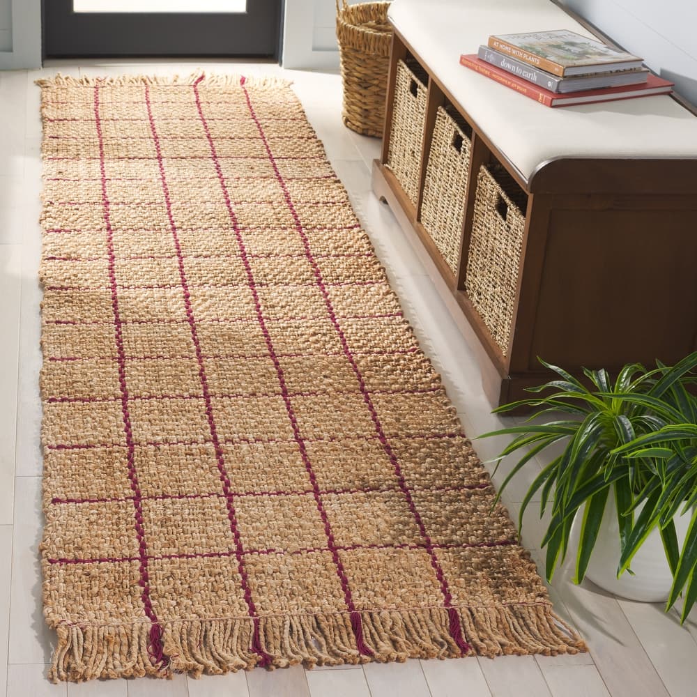 SAFAVIEH Flatweave Natural Miyoko Fiber Farmhouse Jute Rug