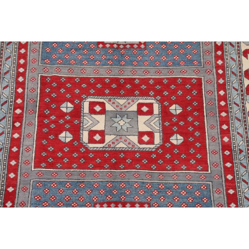 Kazak Oriental Area Rug Handmade Grey Traditional Wool Carpet - 4'11" x 6'9"
