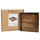 preview thumbnail 11 of 76, KINWELL Square Black Walnut Wood Serving Tray Ottoman Tray with Handles
