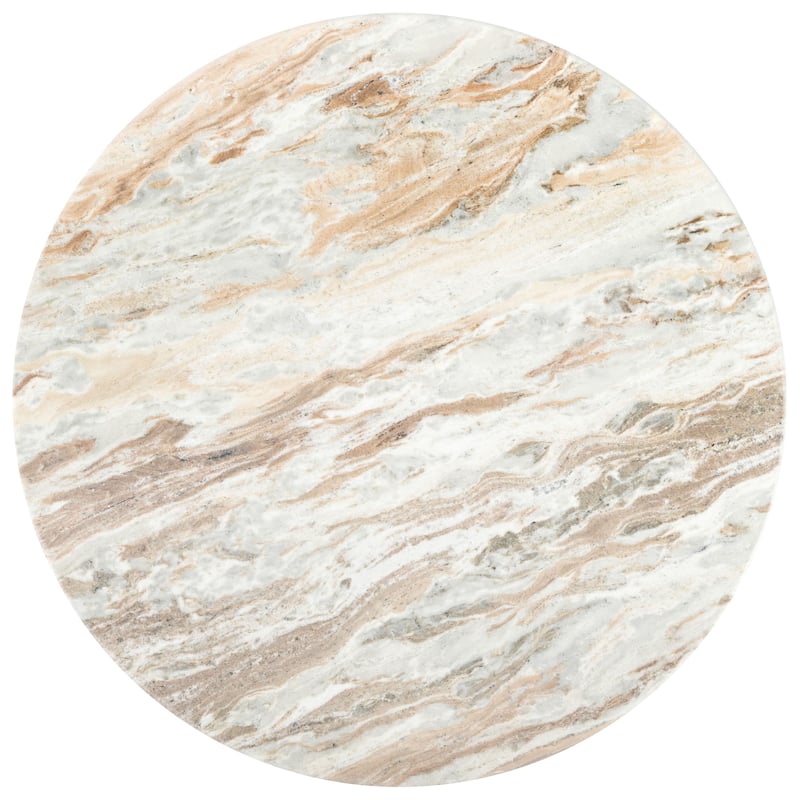 SAFAVIEH Couture Tylee Solid Wood/Marble Coffee Table - 36Wx36Dx16H - Brown/Natural