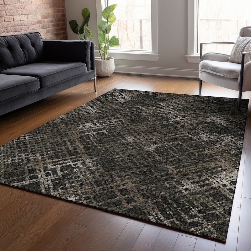 Machine Washable Indoor/ Outdoor Chantille Vintage Trellis Rug
