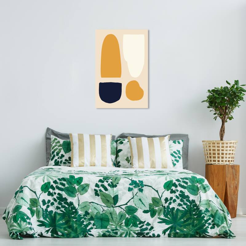Wynwood Studio Canvas Abstract Shapes in Color II Yellow and Mustard Scandinavian Wall Art Canvas Print - 36 x 24