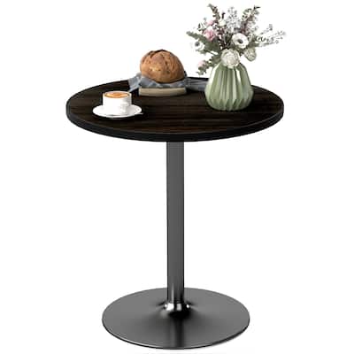 HOMCOM Round Dining Table for 2-4 People, Modern Kitchen Table with Wood Grain Top and Round Base for Dinning Room