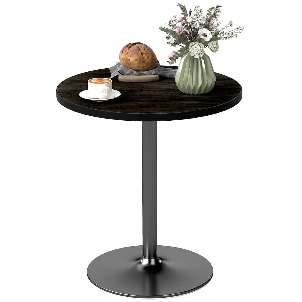 HOMCOM Round Dining Table for 2-4 People, Modern Kitchen Table with Wood Grain Top and Round Base for Dinning Room