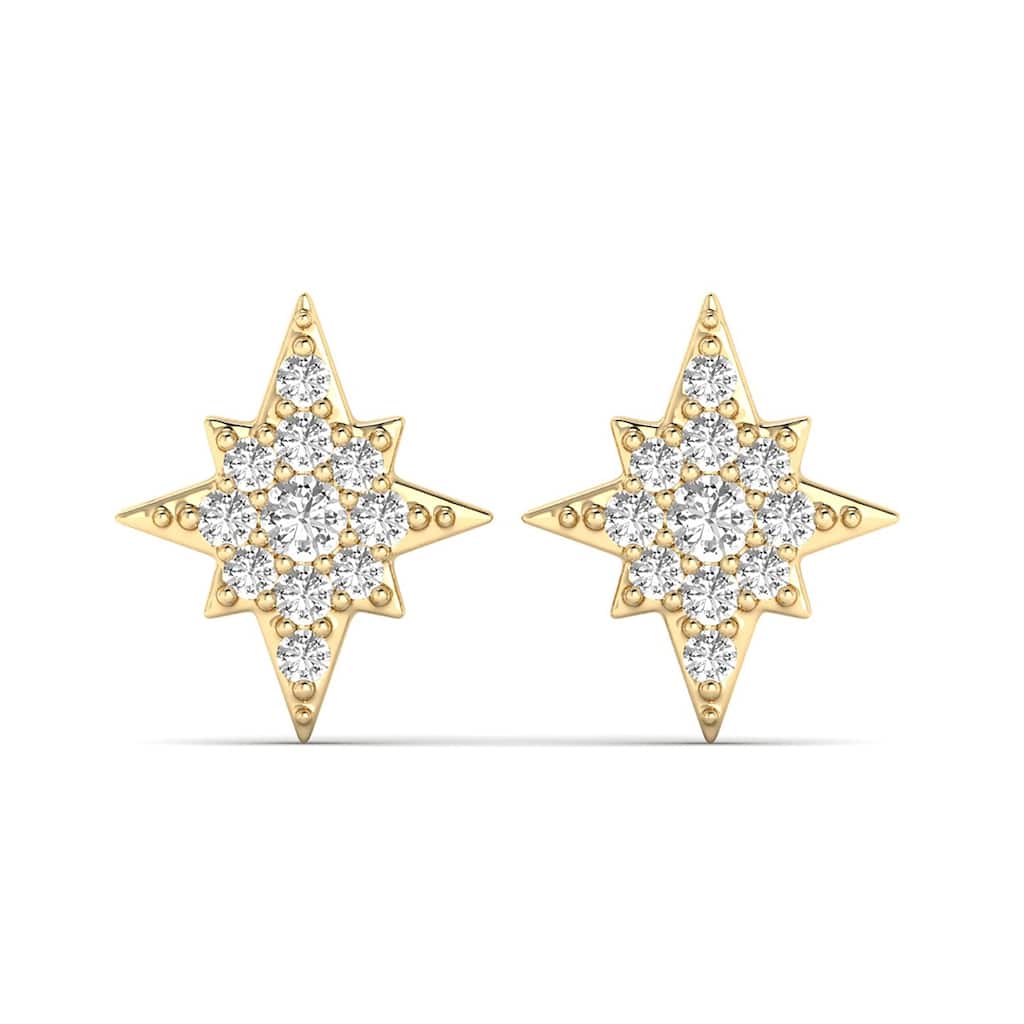 Marquee Star Diamond Earring in 14K Yellow Gold