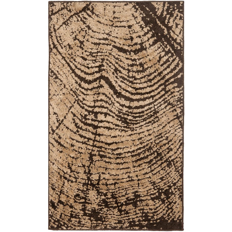 SAFAVIEH Kashmir Elyse Abstract Silky Polyester Rug - 8' x 10' - Brown/Beige