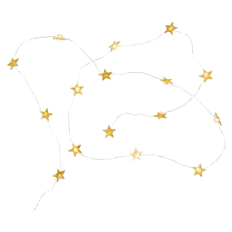 LED Mini Star Christmas Light Set - Warm White - 5.25' Silver Wire - 20ct