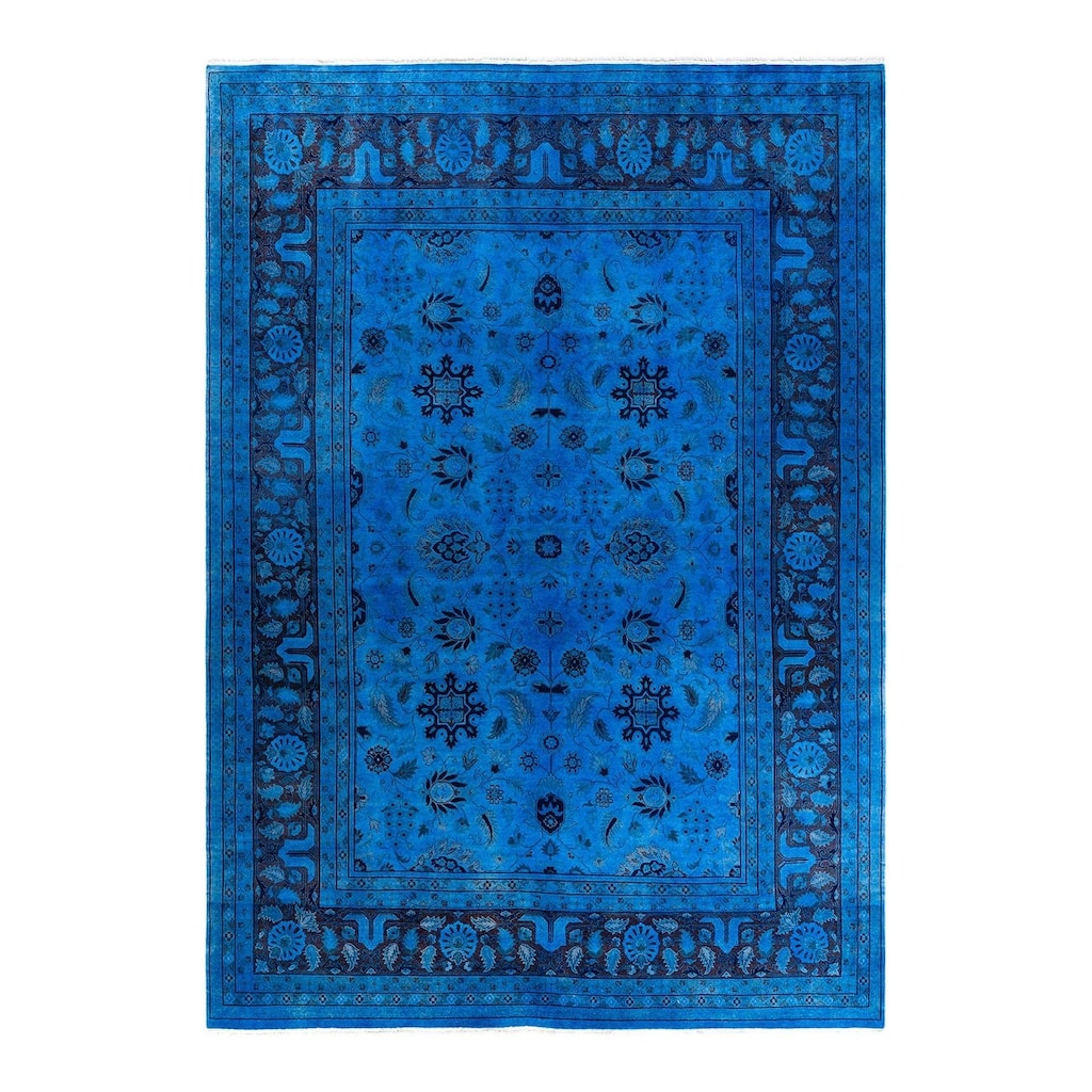 Fine Vibrance One-of-a-Kind Hand-Knotted Area Rug - Blue, 8' 10" x 12' 1" - 8' 10" x 12' 1"