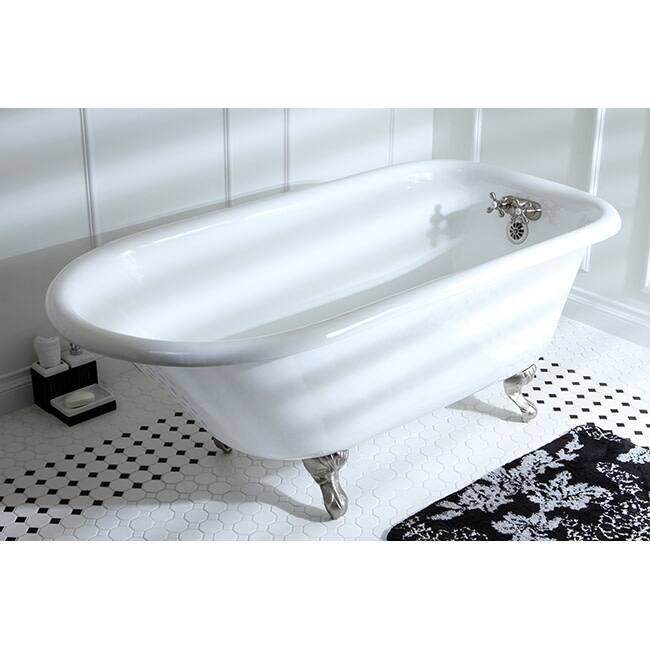 Kingston Brass Aqua Eden 60" Clawfoot Cast Iron Soaking Tub with
