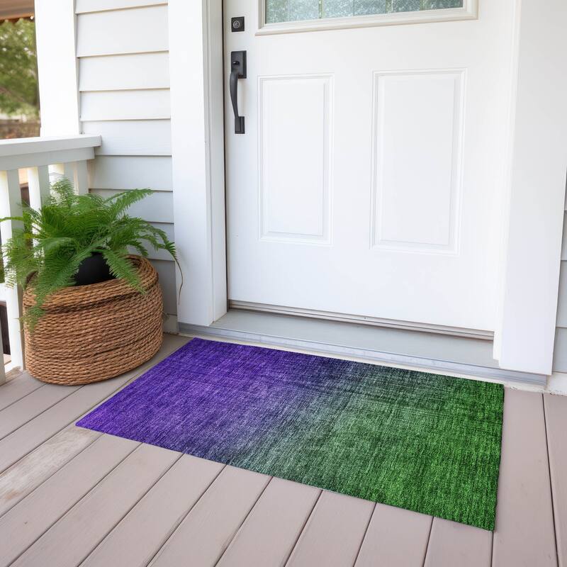 Machine Washable Indoor/ Outdoor Chantille Modern Ombre Rug