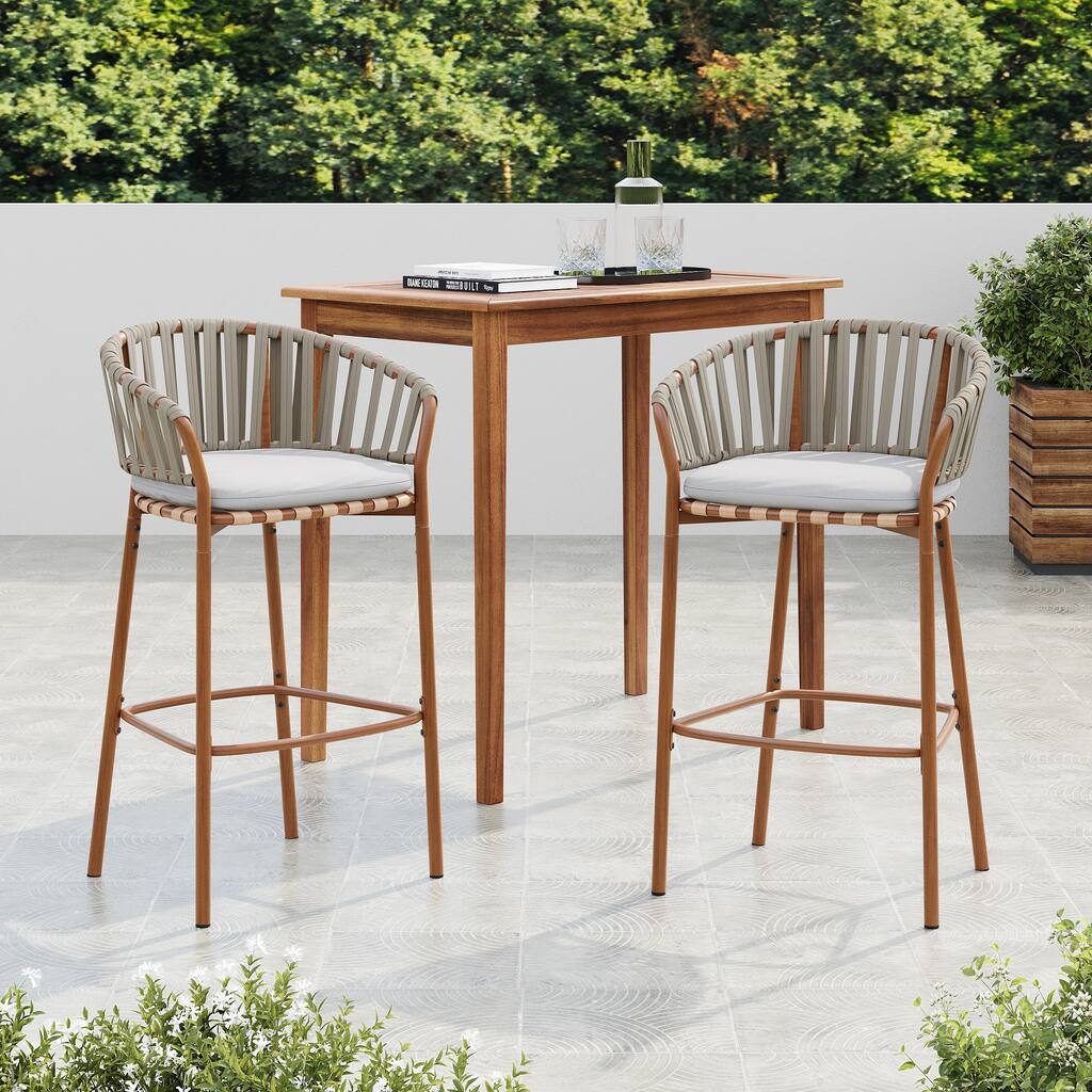 Christopher Knight Home - Marlow Outdoor Iron Barstool (Set of 2)