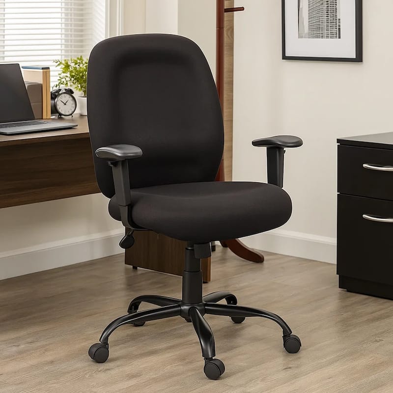 Piny Rolling Oversized Swivel Chair, Adjustable, Black, 400lbs