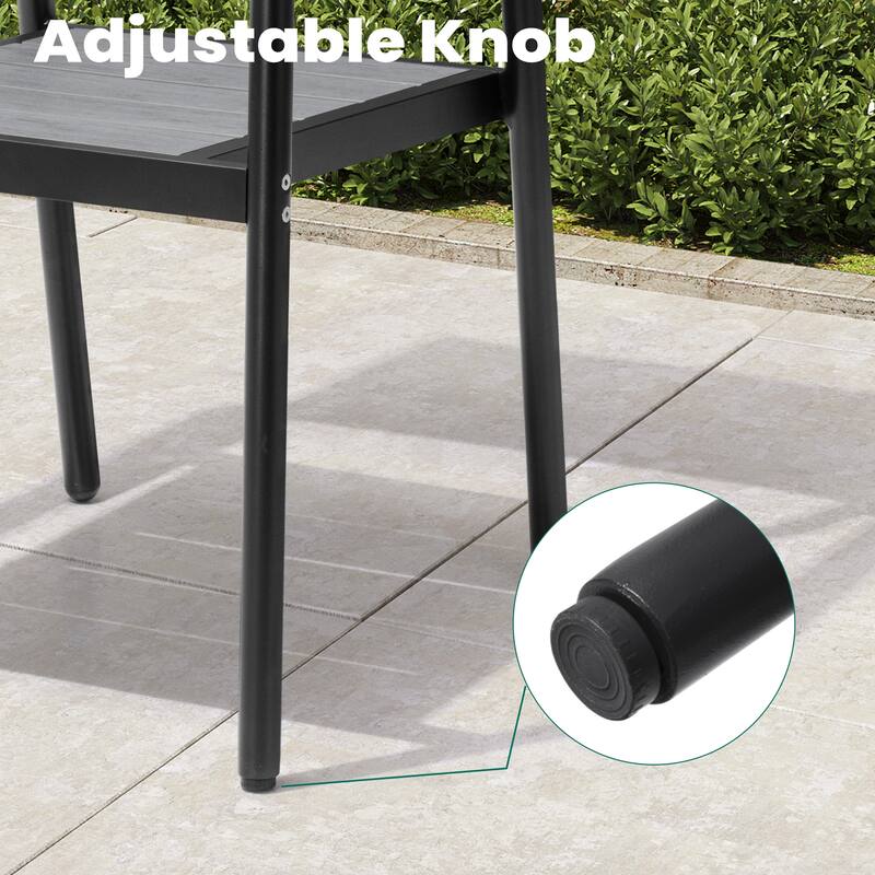 13PC Outdoor Patio Aluminum X-Frame Dining Set Table with Stackable Chairs Umbrella Hole