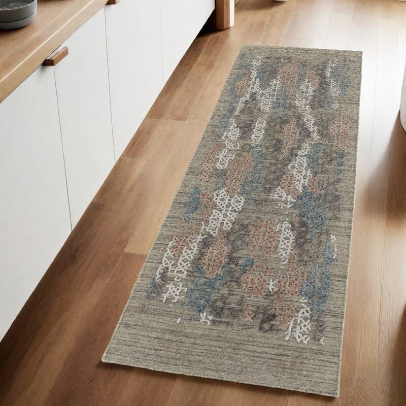 Soho Abstract Modern Woven Durable Area Rug By HomeRoots - 8' Runner - 8' Runner - Oxford Blue - Runner