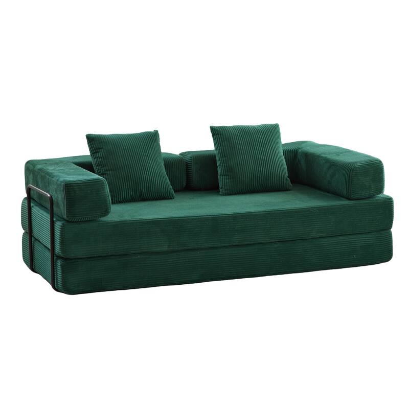 Floor Couch,Compression Sofa,Convertible Floor Sofa Bed-with Pillow Back Support Armrest,Comfy Futon Couch Lounge Sleeper Bed