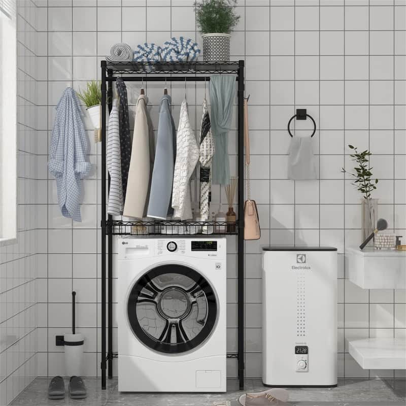Over The Washer and Dryer Storage Shelf - 13.8"D x 32.3"W x 73.2"H