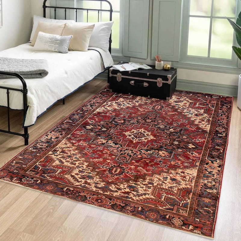 ECARPETGALLERY Hand-knotted Sarabi Red Wool Rug - 6'5 x 9'3