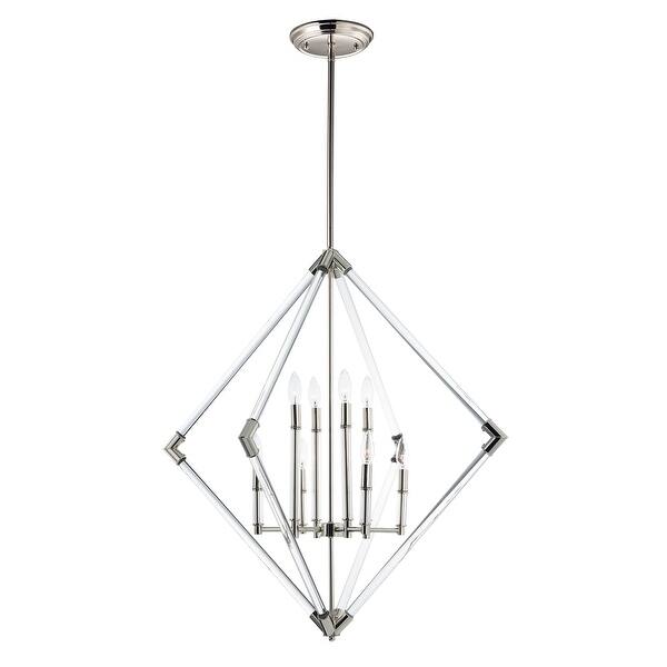 slide 2 of 3, Lucent 8-light 35.5" Wide Steel Pendant - Polished Nickel Polished Nickel