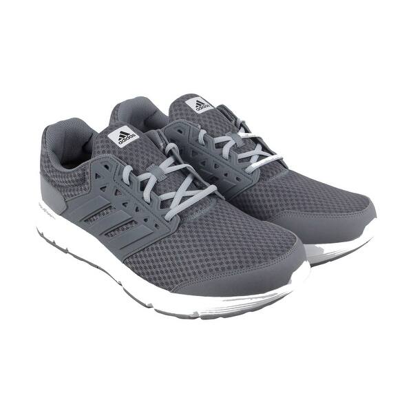 Shop Adidas Galaxy 3 Mens Gray Mesh Athletic Lace Up Running Shoes