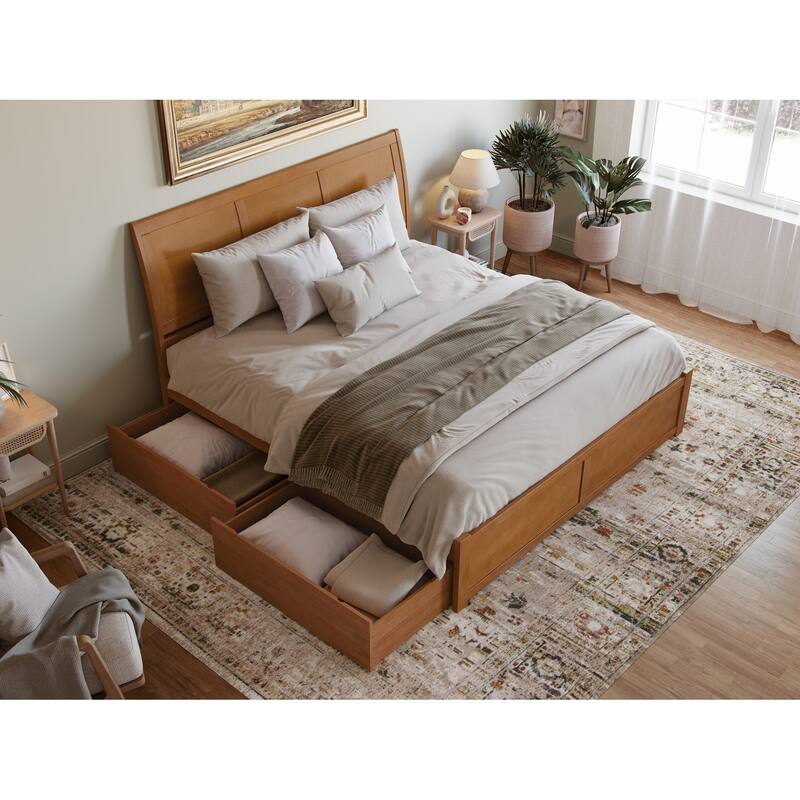 Portland Platform Bed with Footboard and Storage Drawers