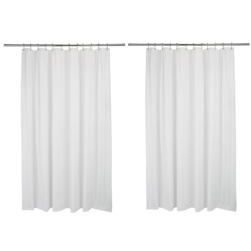 Bath Bliss 2 Pack Extra Long Shower Liner - White