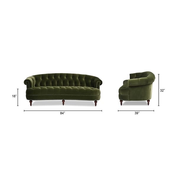 dimension image slide 5 of 9, Jennifer Taylor Home La Rosa 84" Velvet Tufted Chesterfield Sofa