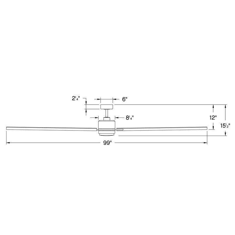 Hinkley Lighting Indy Maxx 99" 6 Blade Indoor / Outdoor LED Ceiling