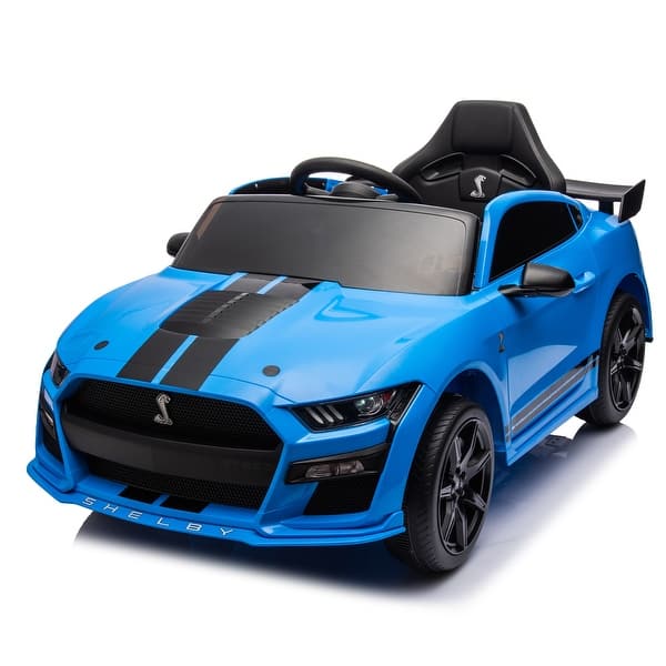 slide 2 of 60, 12V Ford Mustang Shelby GT500 ride on car with Remote Control 3 Speeds Blue Blue