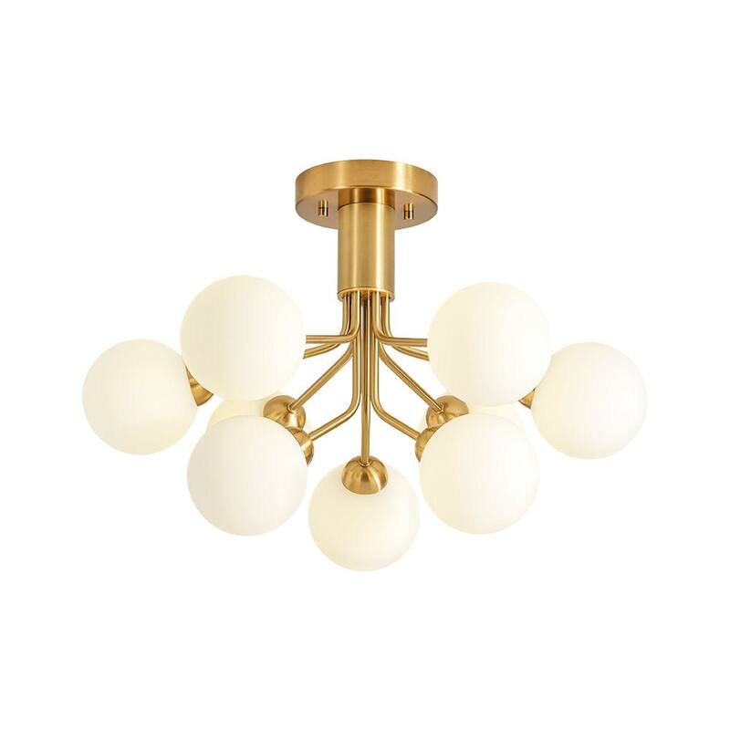 Modern Glam 9-Light Dual-tiered Sputnik Semi-flush Mount - 22.4 in