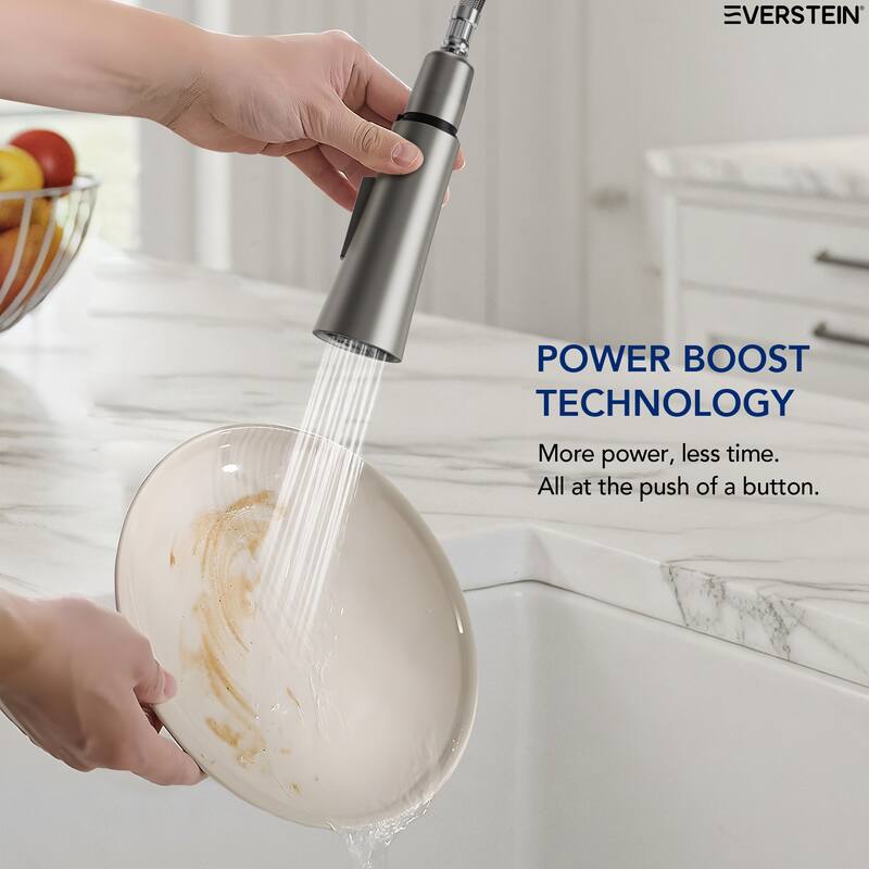 Single Handle Pull Down Kitchen Faucet with Sprayer Brass Swivels 360° Kitchen Faucet