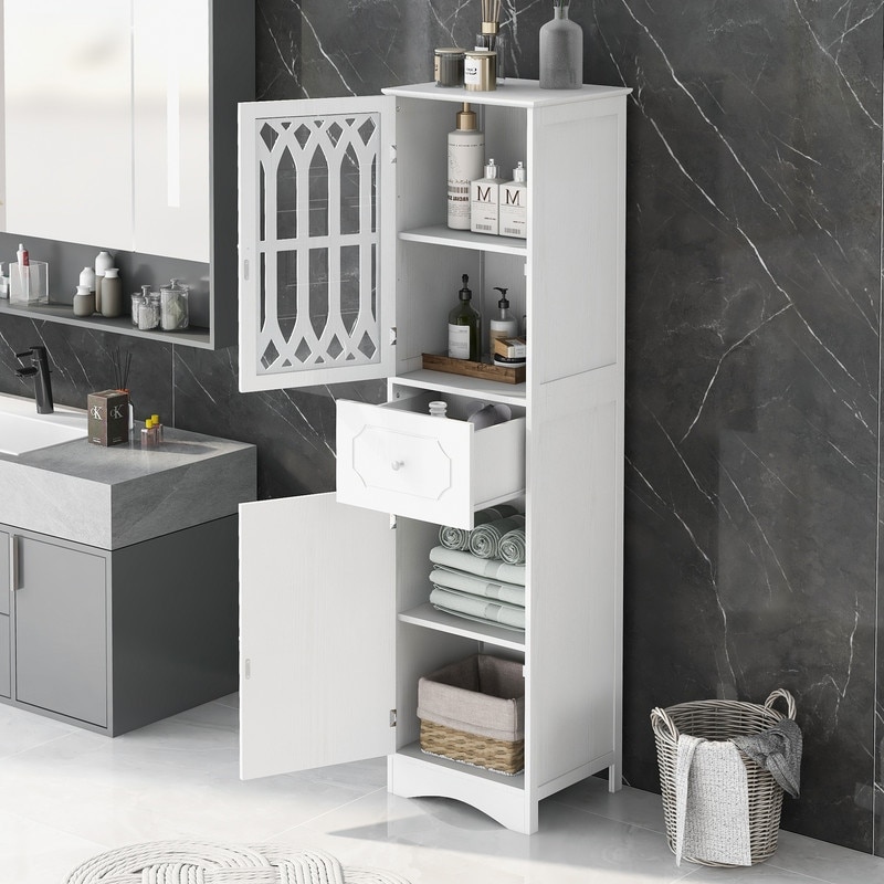 Slim tall hotsell bathroom cabinet