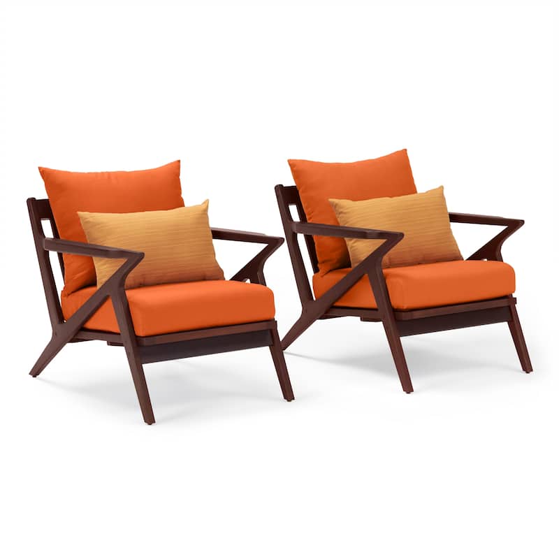 Vaughn 2 Piece Sunbrella Outdoor Patio Club Chairs