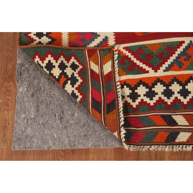 Kilim Qashqai Persian Rug Flatweave Wool Carpet - 4'10" x 9'1"
