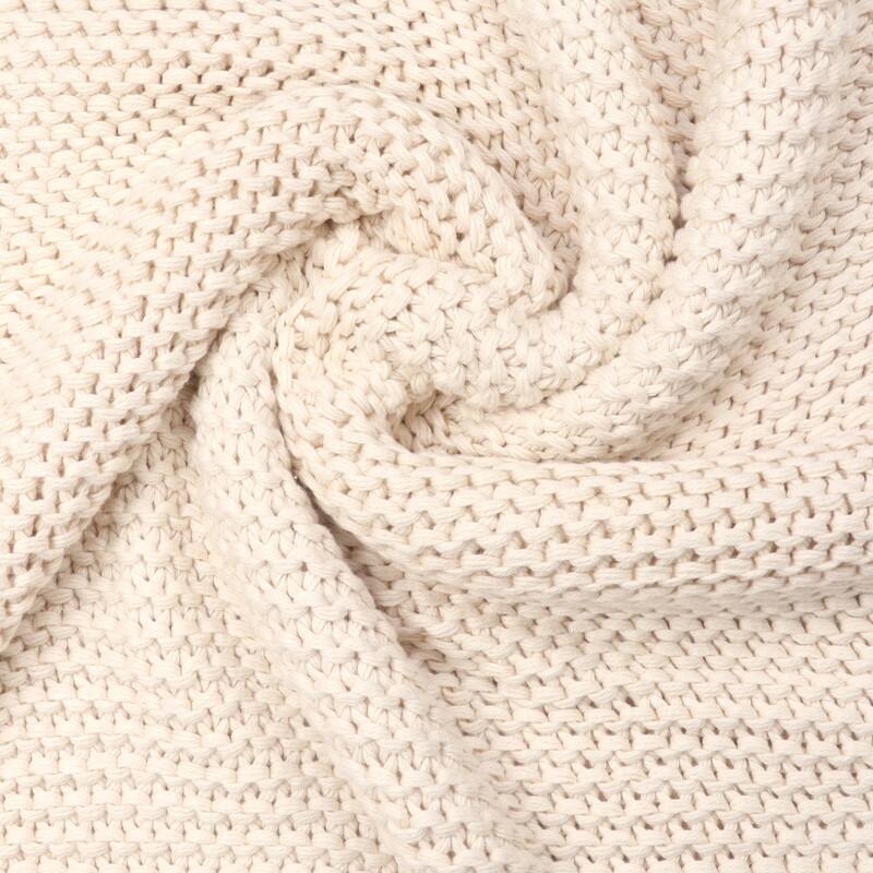 Organic Cotton Chunky Knit Oversized Throw Blankets, 50"X70"